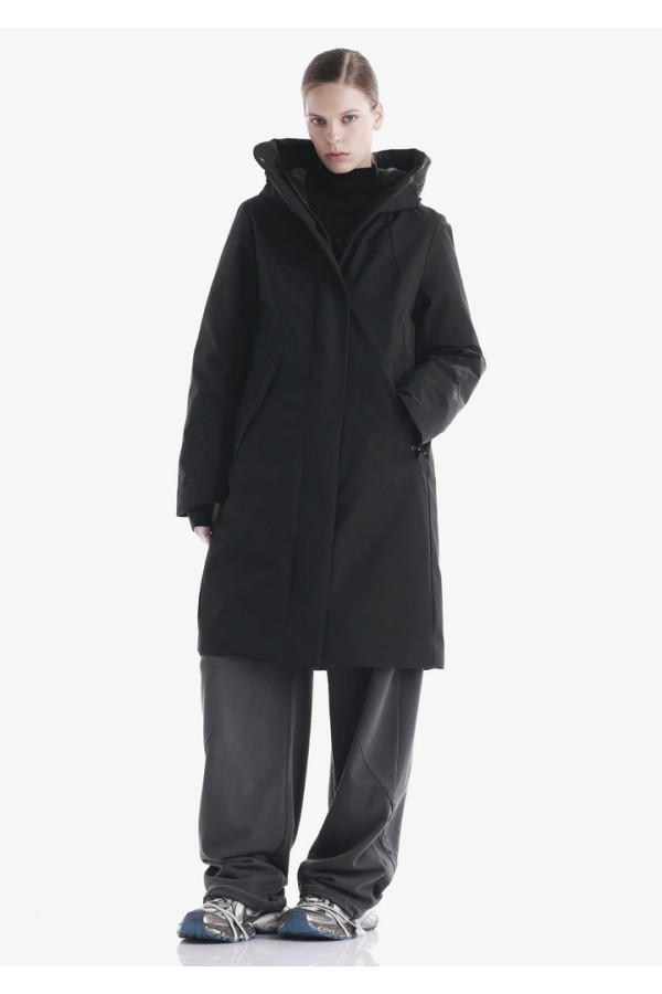 GAIA Technical Fabric Long Parka Black