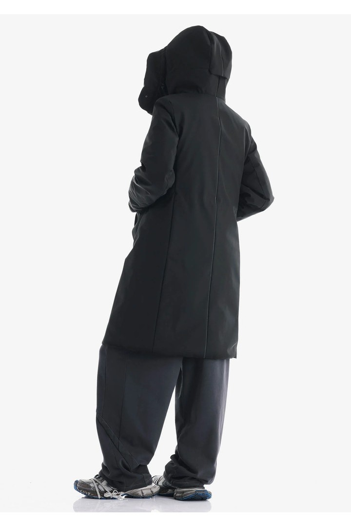 GAIA Technical Fabric Long Parka Black