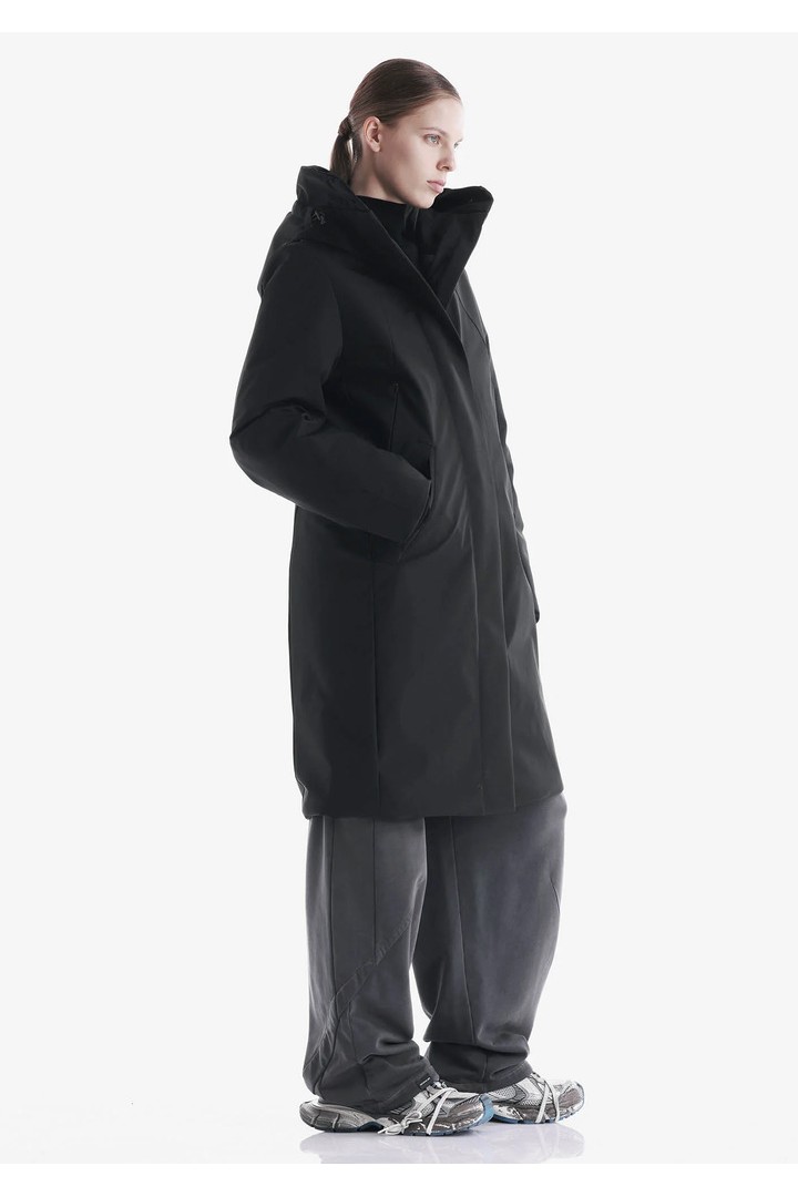 GAIA Technical Fabric Long Parka Black