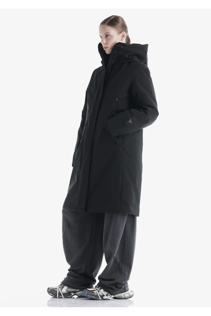 GAIA Technical Fabric Long Parka Black