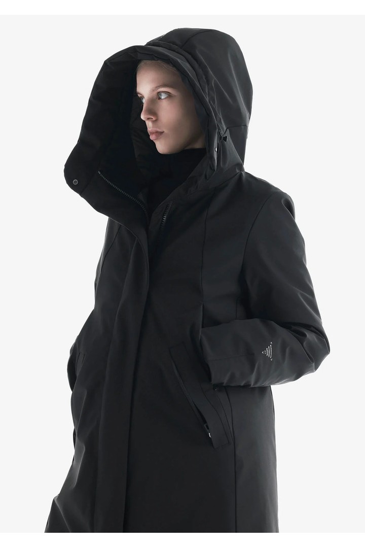 GAIA Technical Fabric Long Parka Black