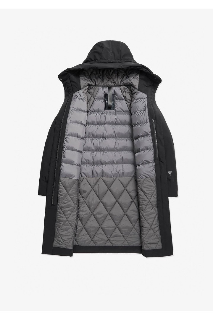 GAIA Technical Fabric Long Parka Black