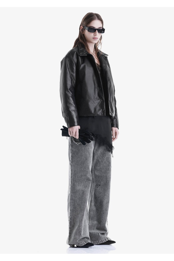 Theta faux leather bomber Black