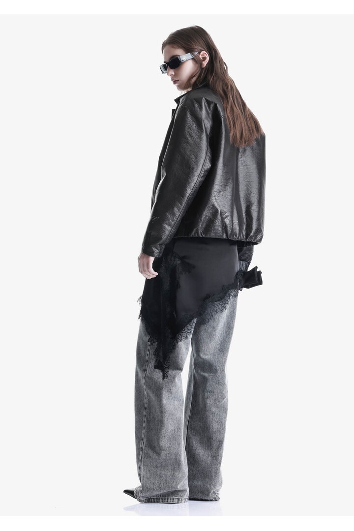 Theta faux leather bomber Black