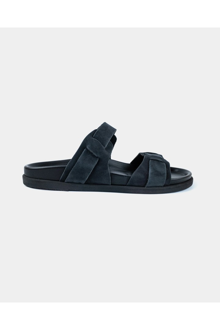 CORFU FOOTBED - BLACK/BLACK SUEDE