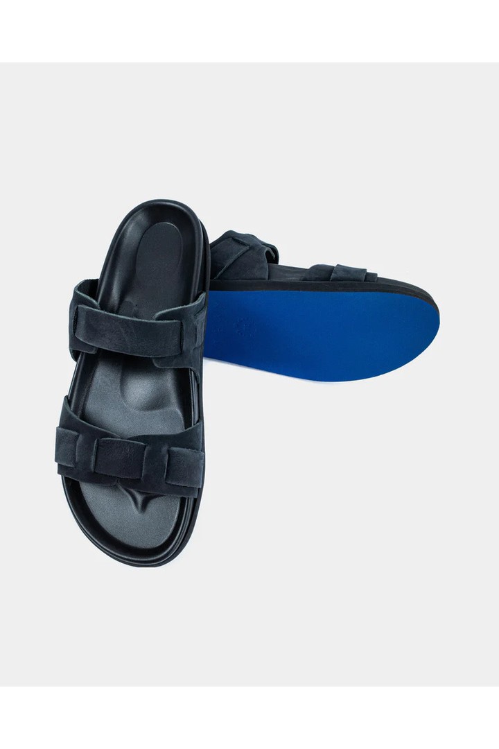 CORFU FOOTBED - BLACK/BLACK SUEDE