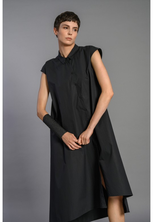 Enikon Long Line Shirt Black