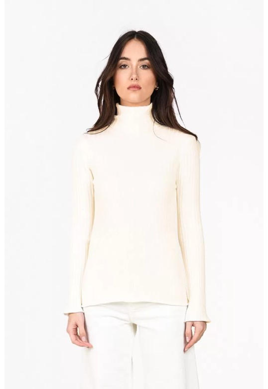 RIBBED SWEATER TURTLENECK OFFWHITE
