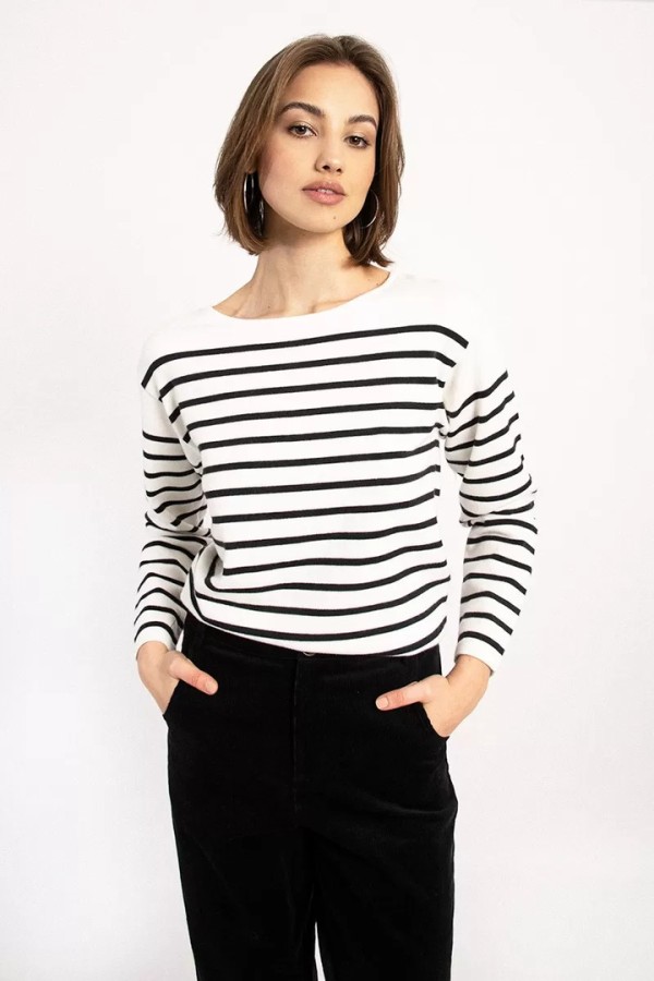 STRIPED JUMPER BUTTON ON THE BACK