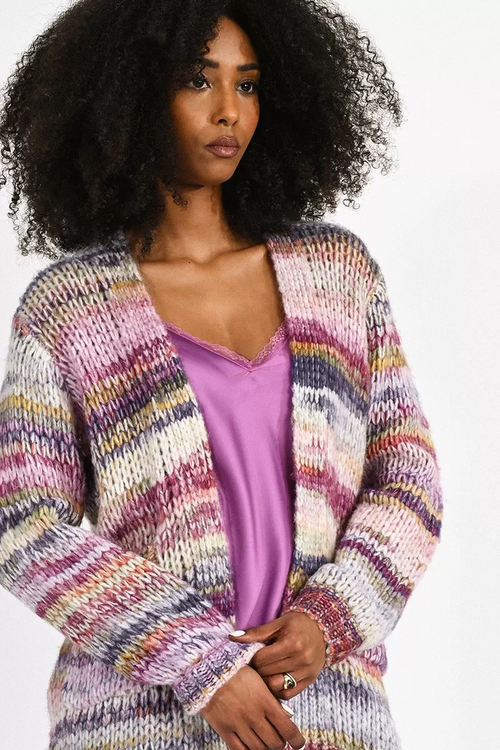 LONG KNITTED JUMPER MAUVE