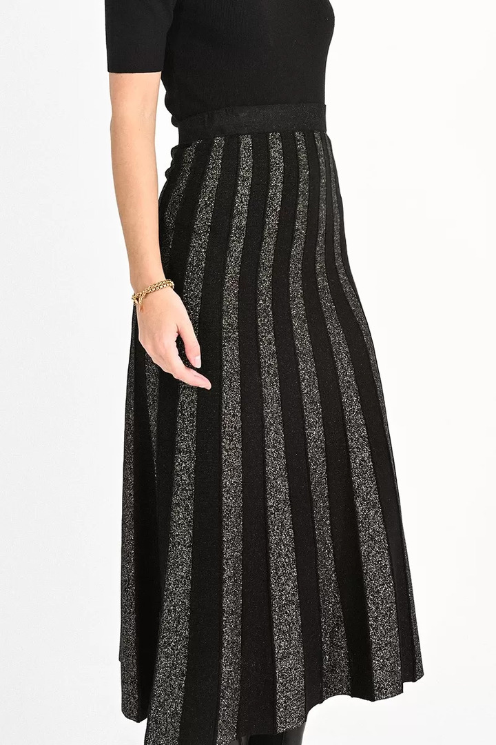 LONG SKIRT WITH LUREX BAND BLACK