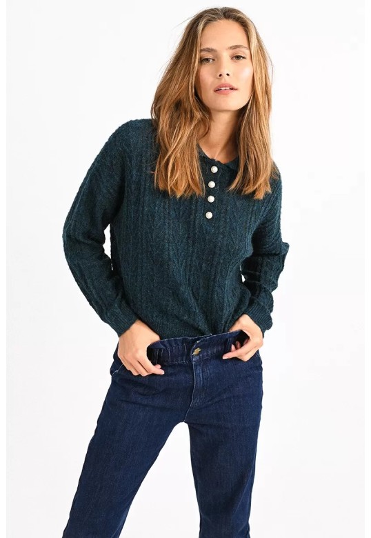 POLO NECK SWEATER DUCK BLUE
