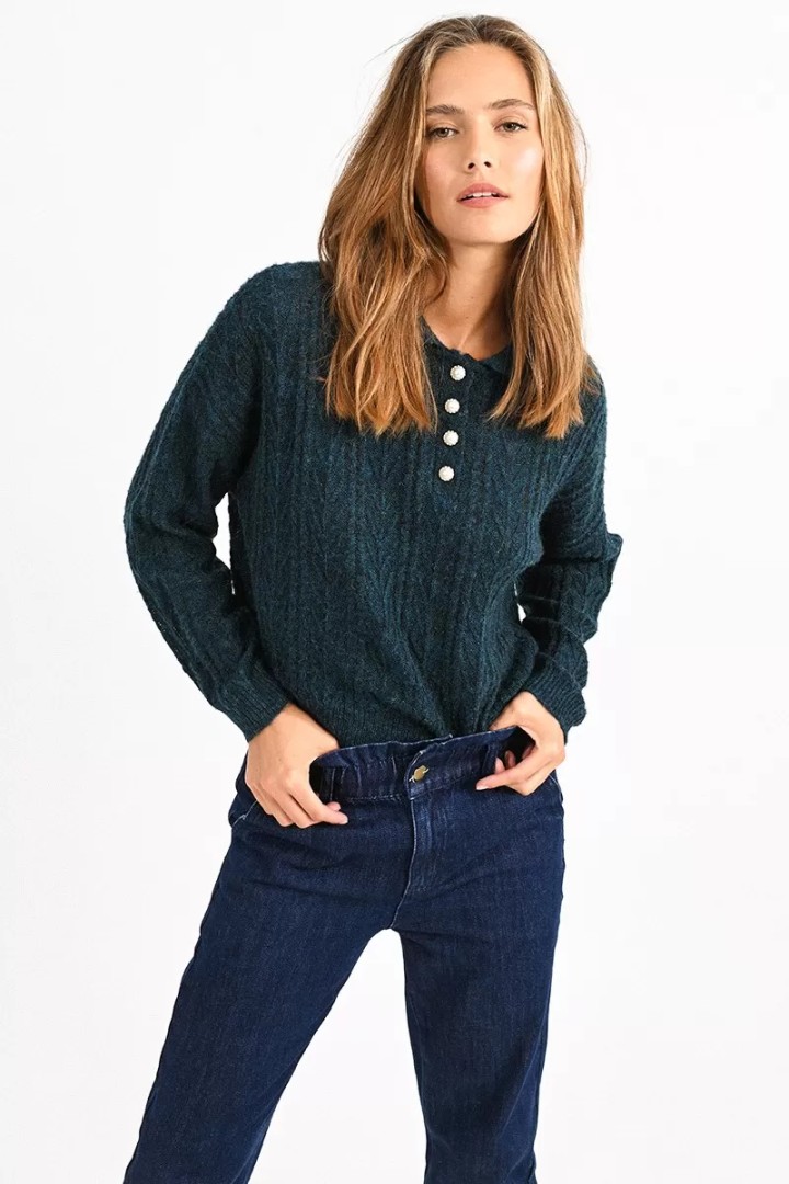 POLO NECK SWEATER DUCK BLUE