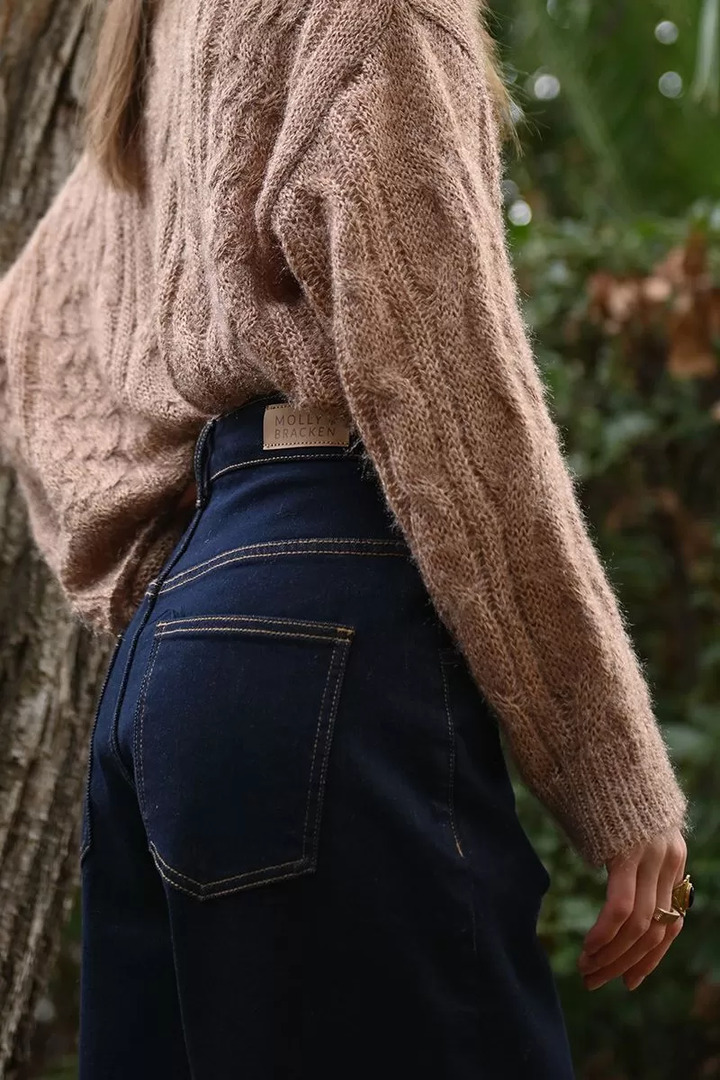 Wide cuffed denim