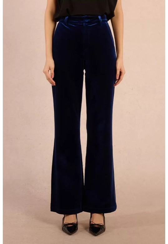 Flared velvet trousers Cobalt Blue