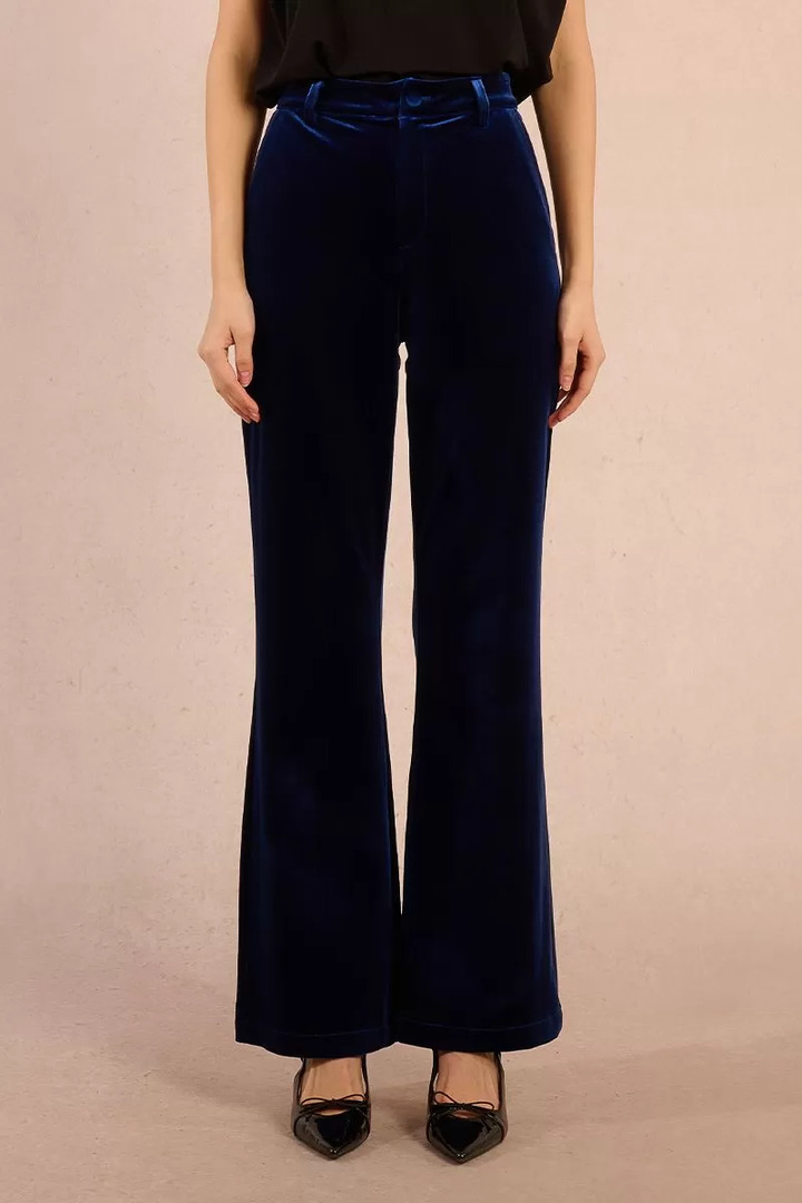 Flared velvet trousers Cobalt Blue