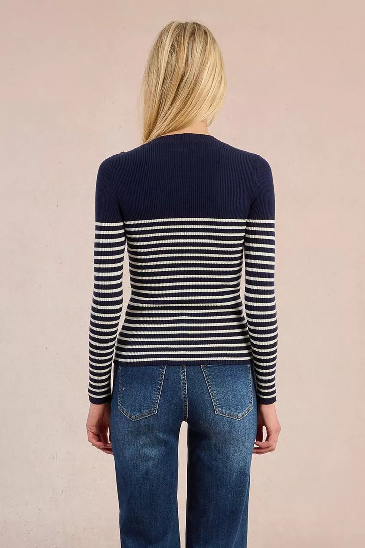 Heart-shaped sailor sweater Navy Blue/Offwhite
