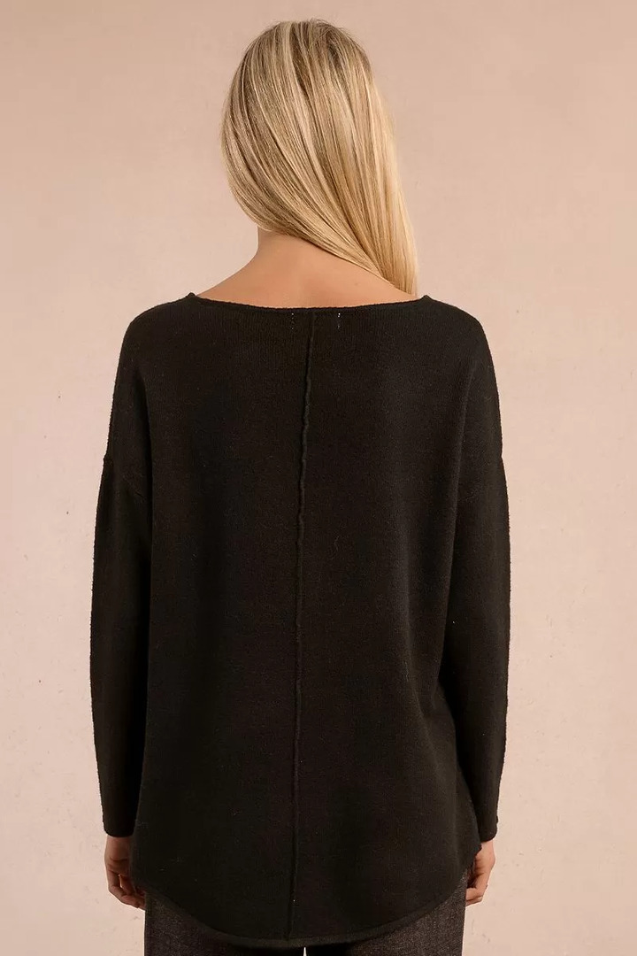 Straight knit sweater Black