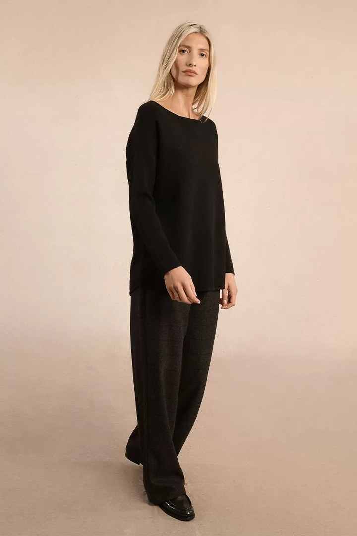 Straight knit sweater Black