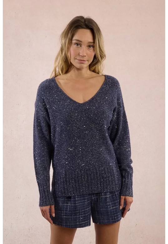 Sequined knit sweater