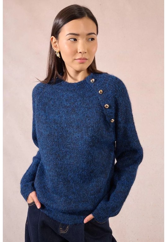 Button sweater Navy Blue