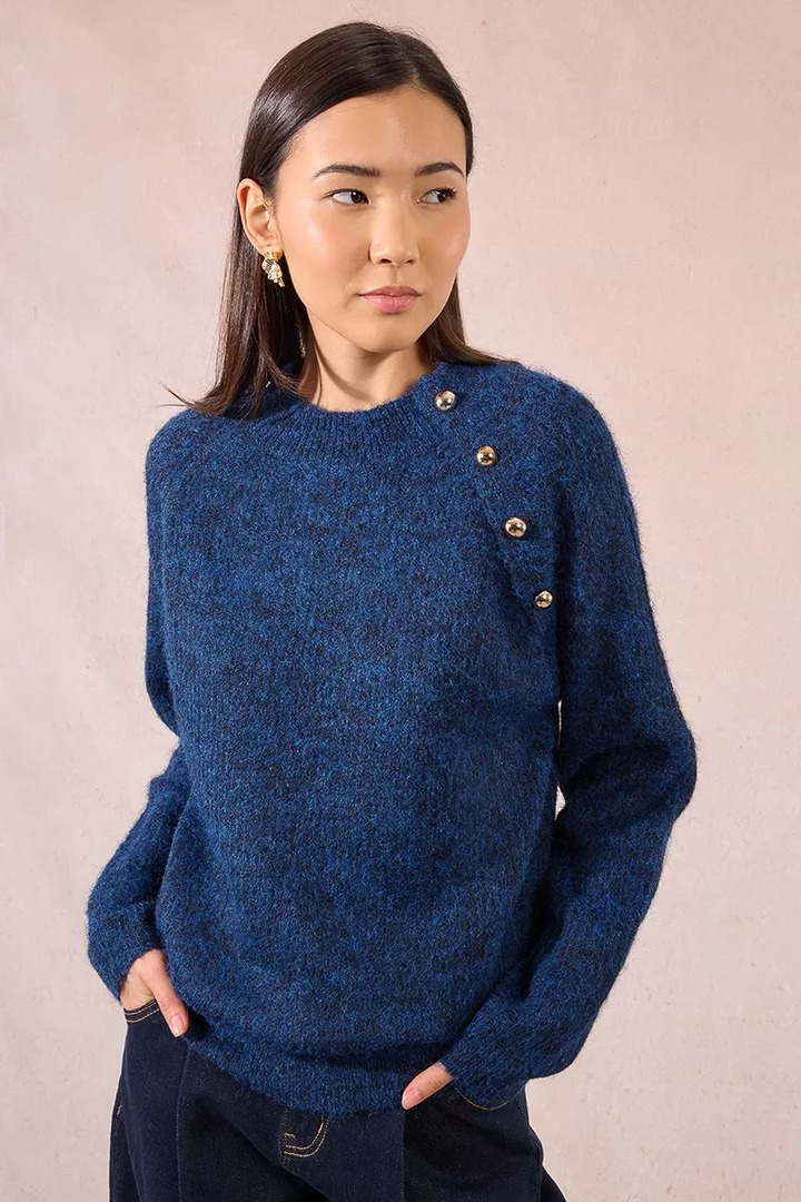 Button sweater Navy Blue
