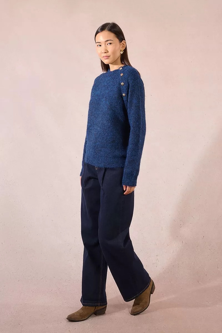 Button sweater Navy Blue
