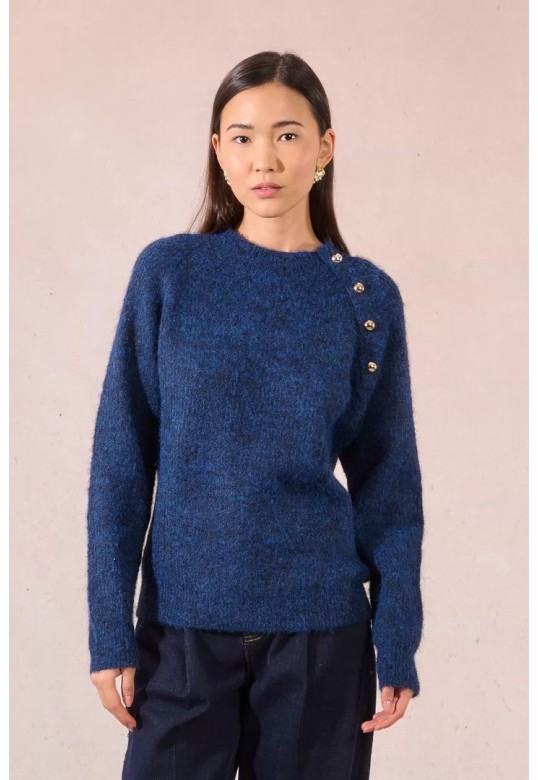 Button sweater Navy Blue