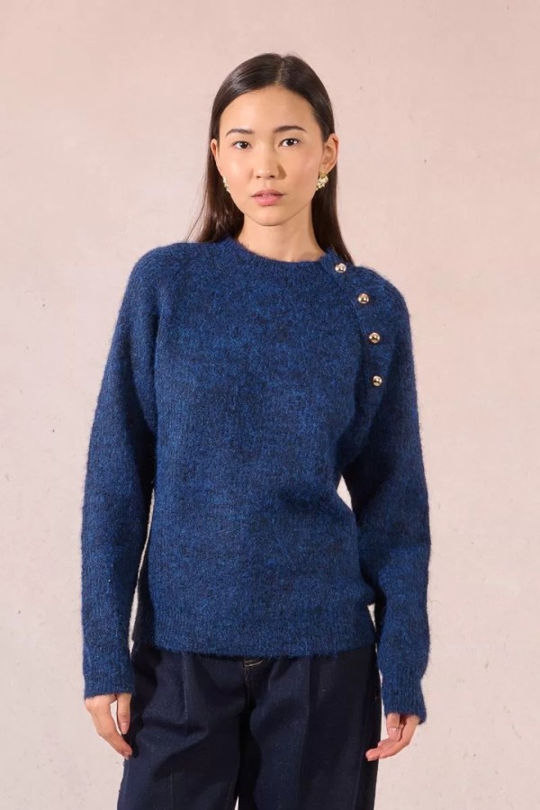 Button sweater Navy Blue