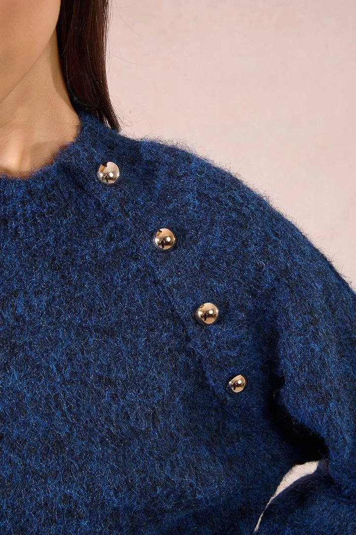 Button sweater Navy Blue