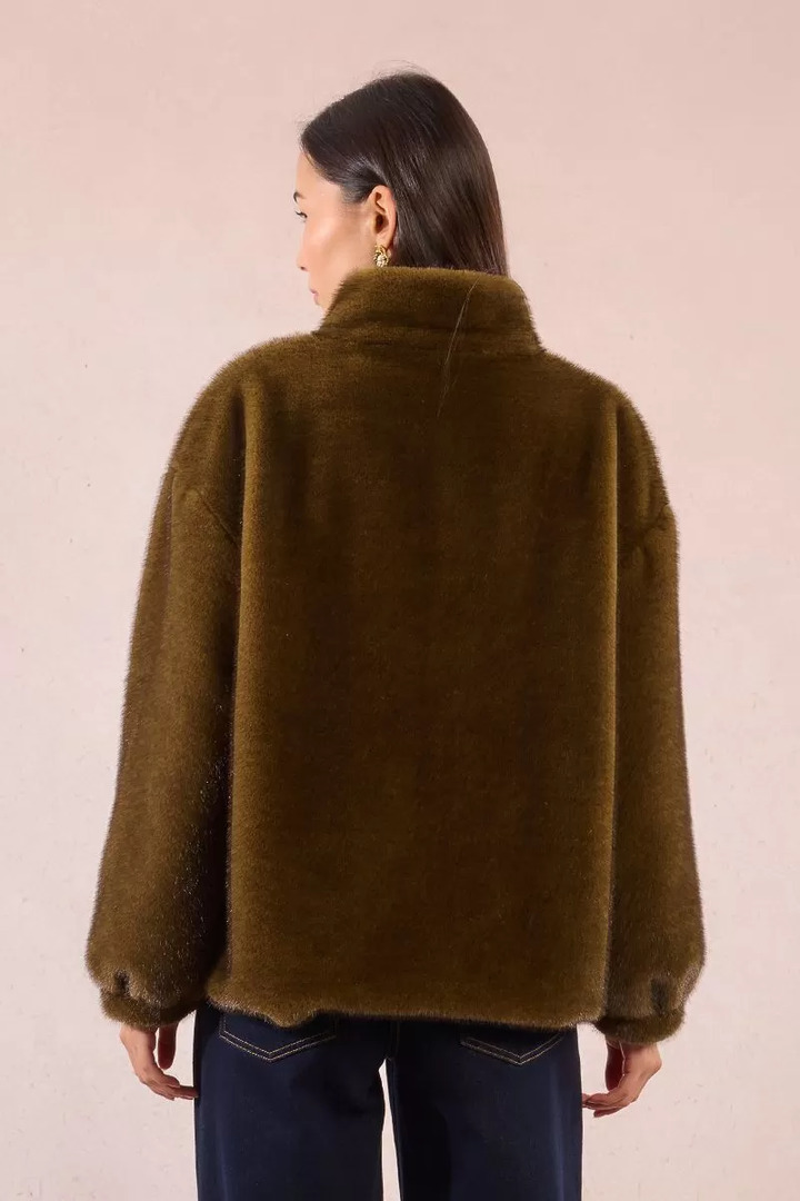 Imitation fur jacket Khaki