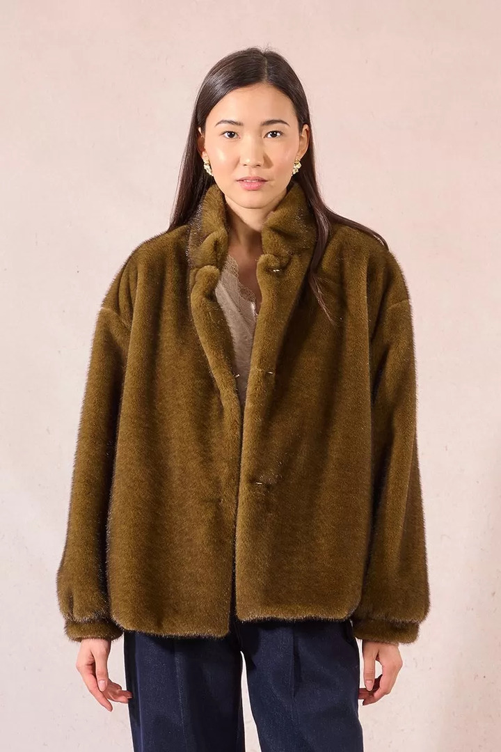 Imitation fur jacket Khaki