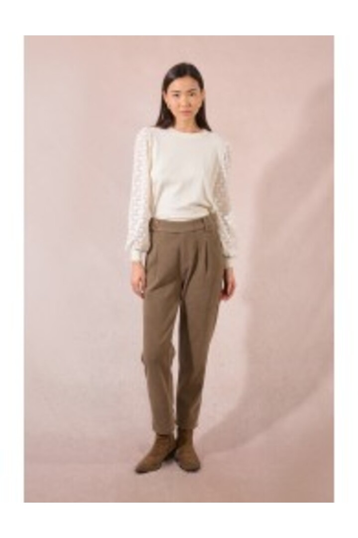 Carrot velvet trousers Khaki