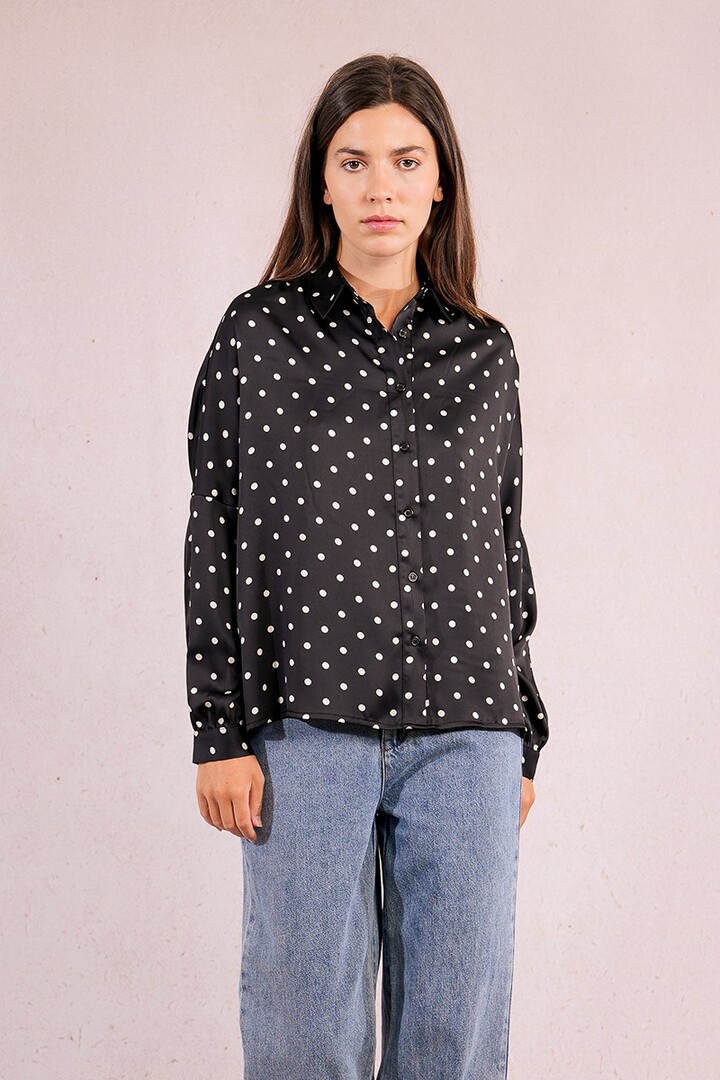 Polka dot shirt Black