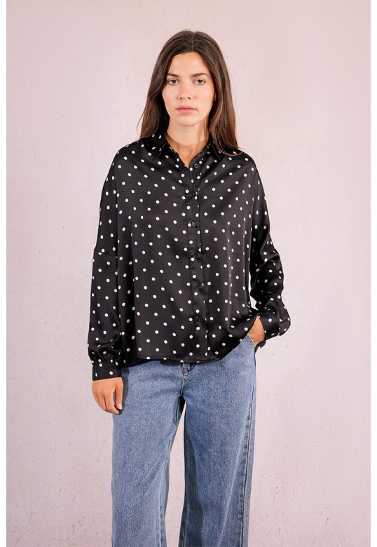 Polka dot shirt Black