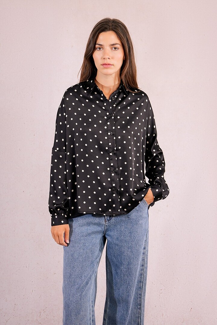 Polka dot shirt Black