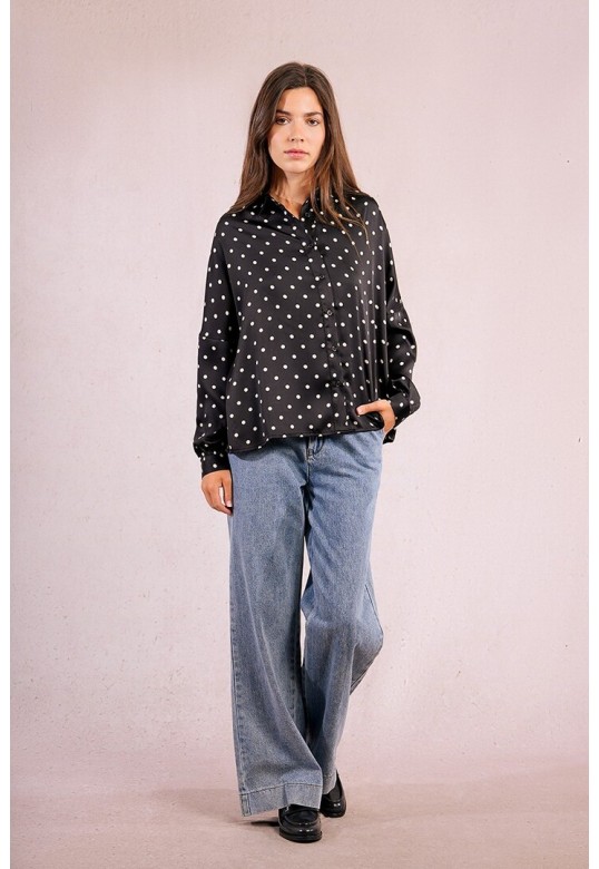 Polka dot shirt Black