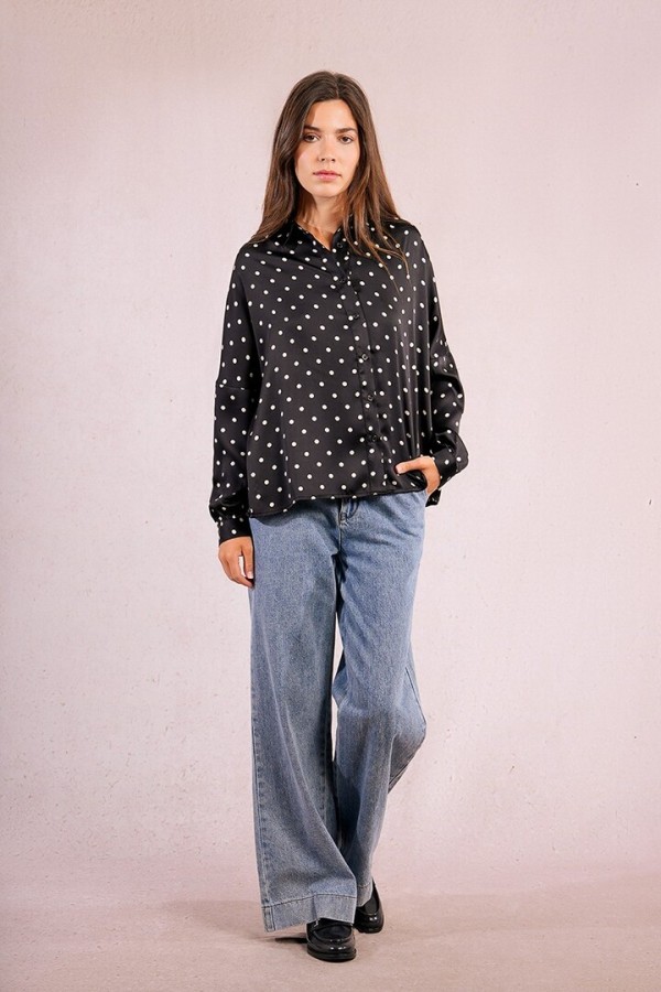 Polka dot shirt Black