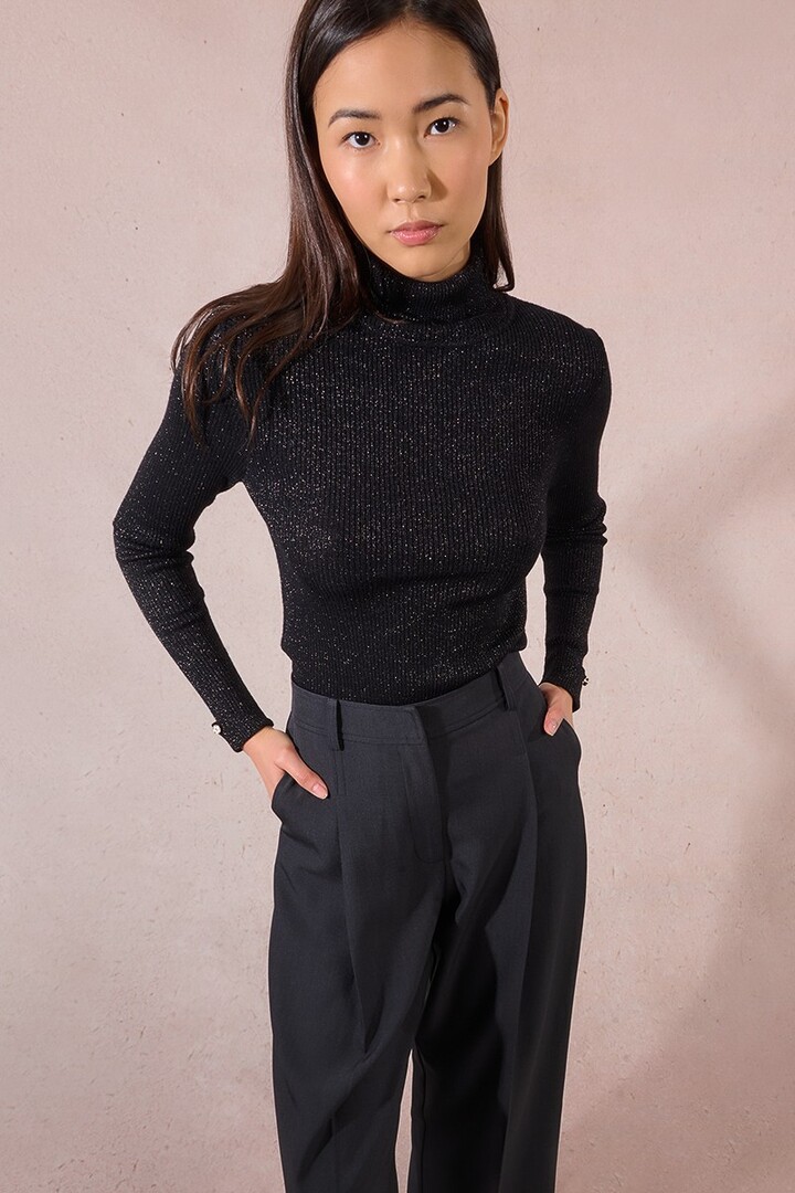 Wide pleated pants dark grey