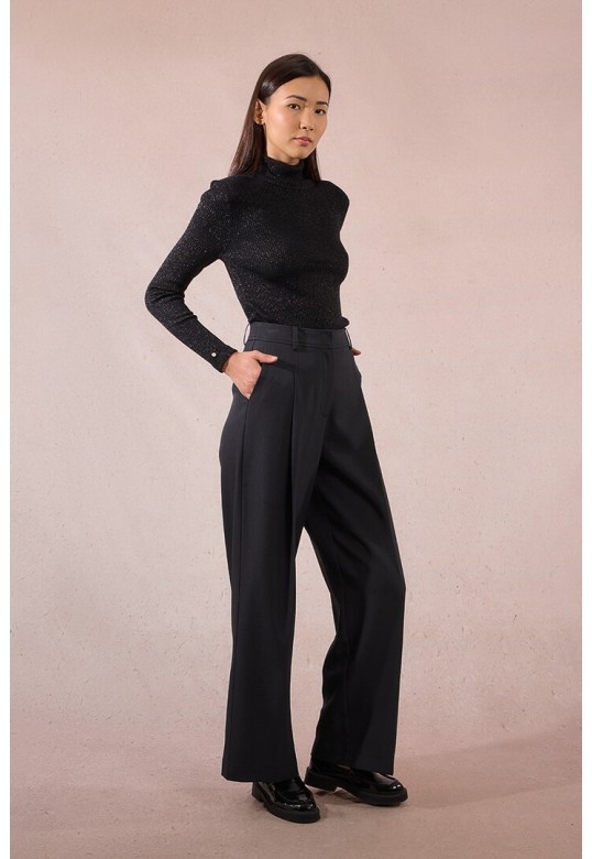 Wide pleated pants dark grey