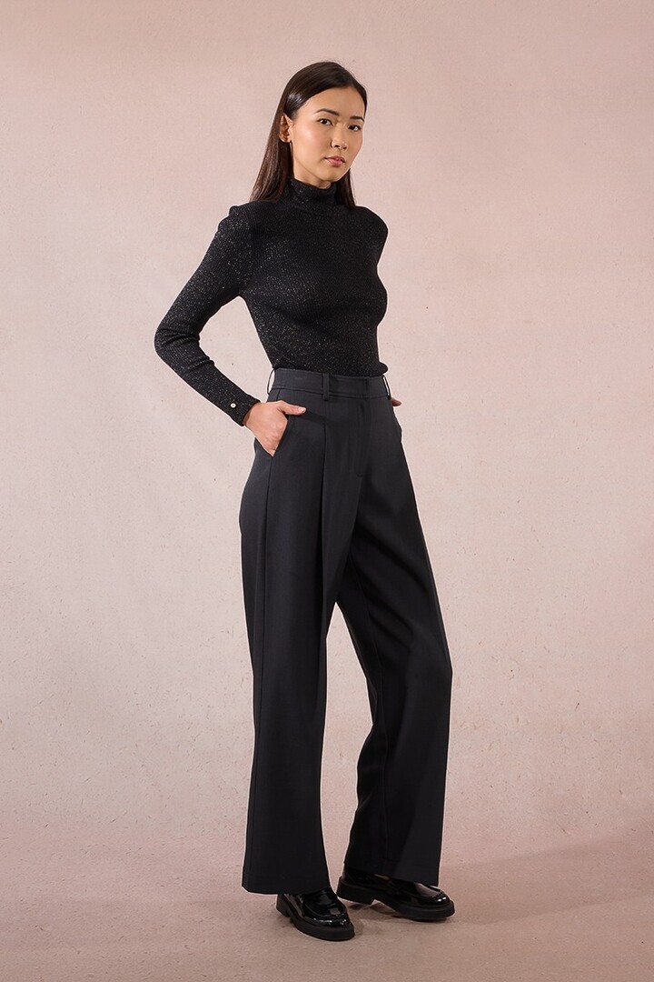 Wide pleated pants dark grey