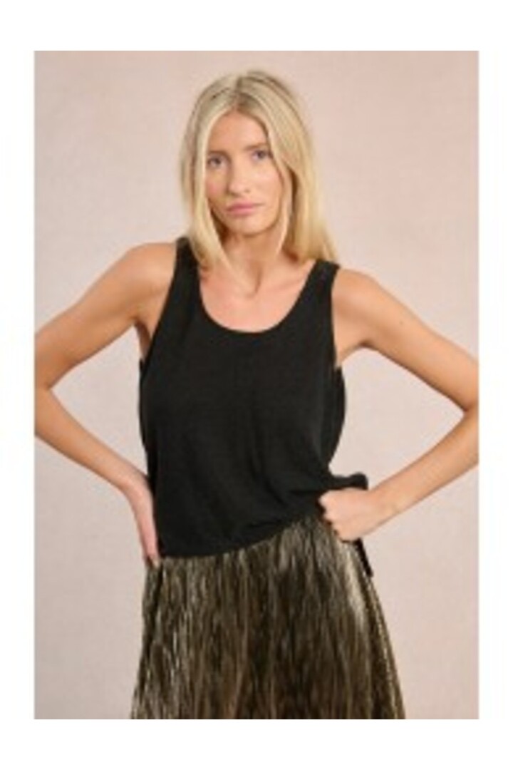 Metallic tank top Black