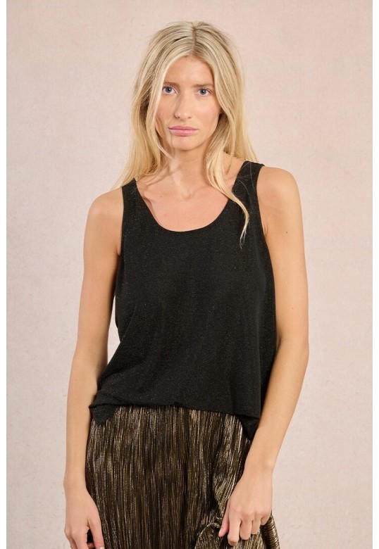 Metallic tank top Black