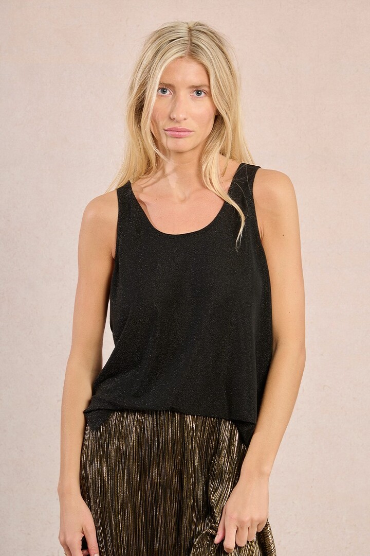 Metallic tank top Black