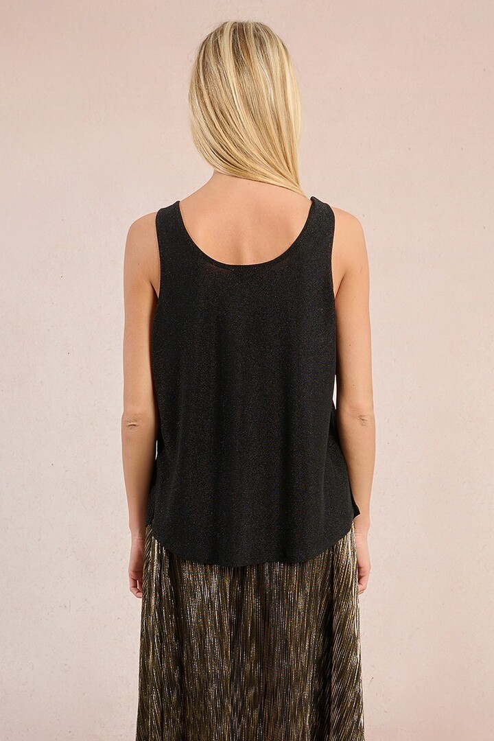 Metallic tank top Black