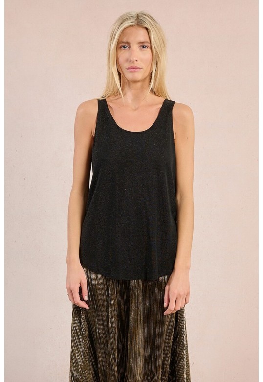 Metallic tank top Black