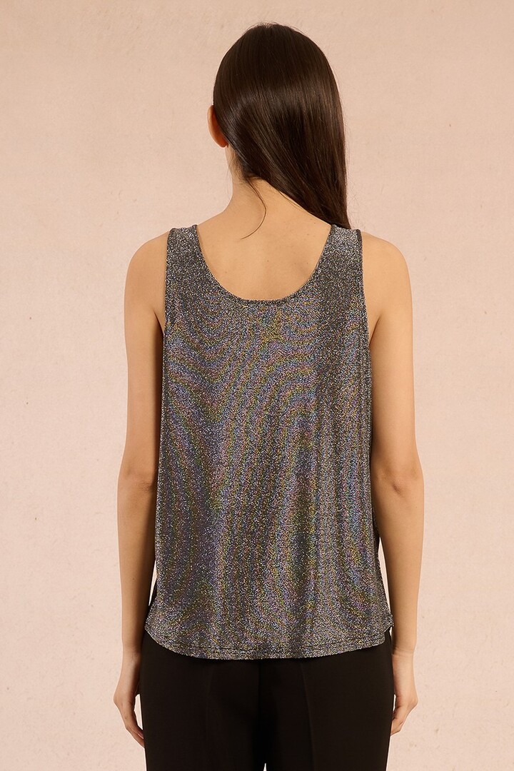 Metallic tank top Silvery Black
