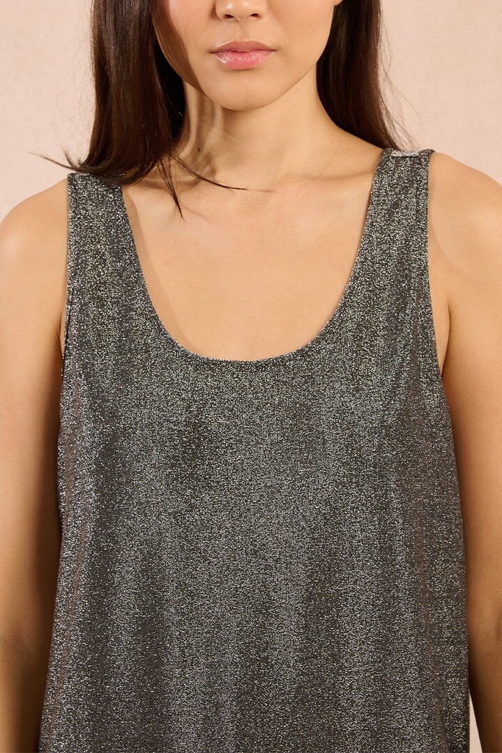 Metallic tank top Silvery Black
