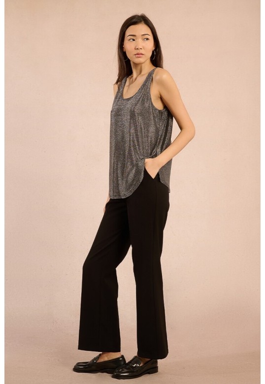 Metallic tank top Silvery Black
