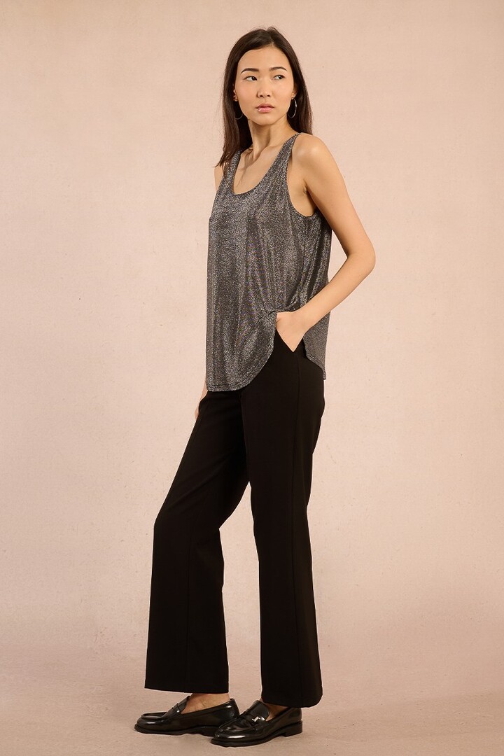 Metallic tank top Silvery Black